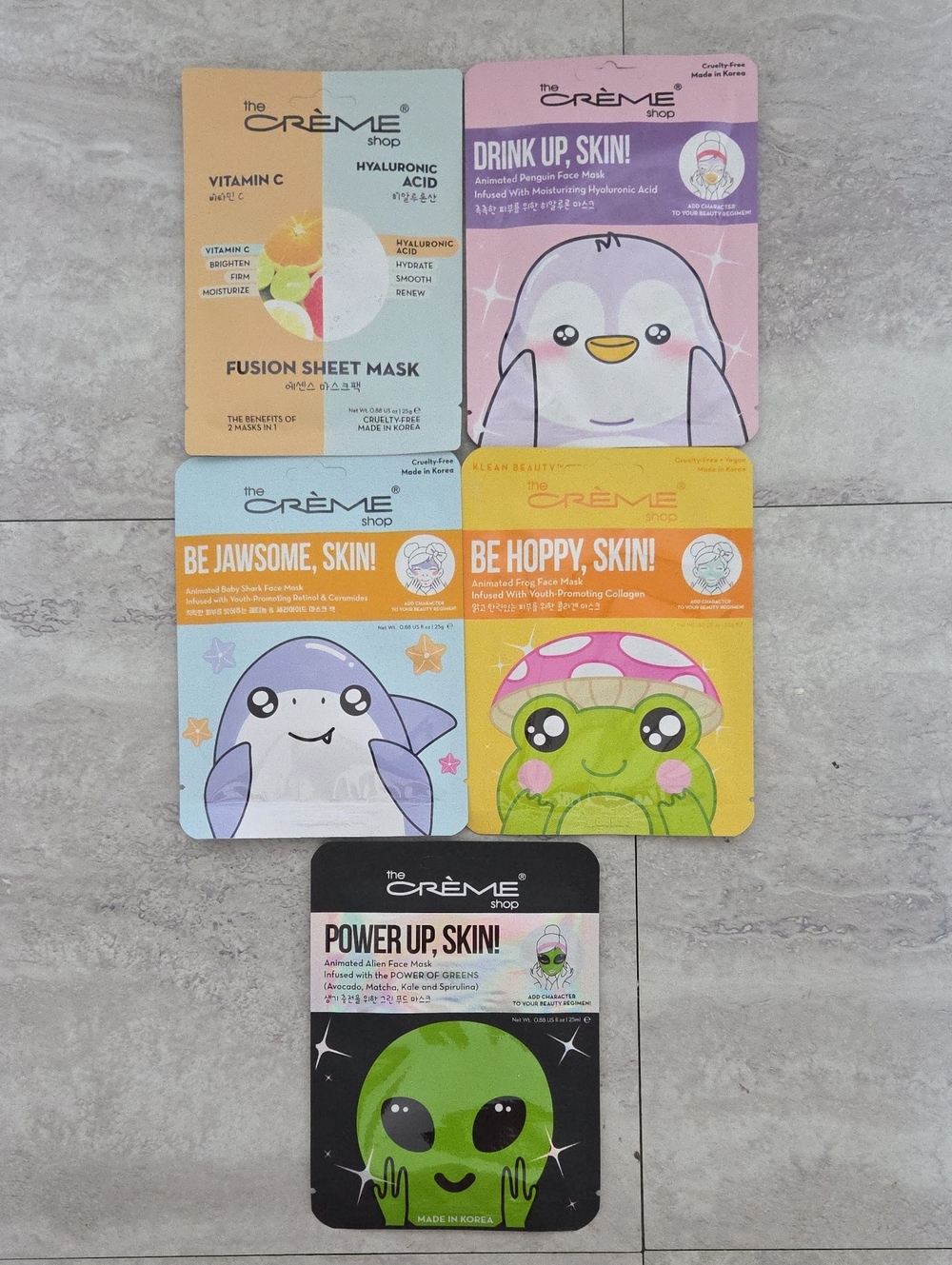 The Creme Shop Variety Face Masks Set Of 5